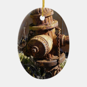 Ornamento De Cerâmica Boca de incêndio oxidada
