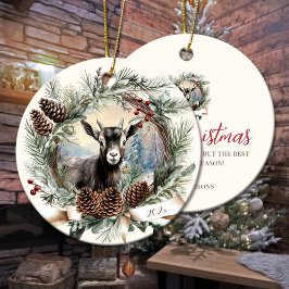 Ornamento De Cerâmica Boca-fazenda, animal de Natal, coroa