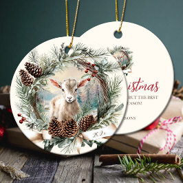 Ornamento De Cerâmica Boca-fazenda, animal de Natal, coroa