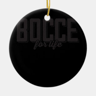 Ornamento De Cerâmica Bocch For Life Say Bocce Ball com Jack Bocci