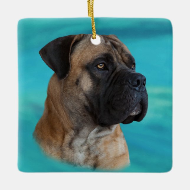 Ornamento De Cerâmica Boerboel - sul - Mastiff africano (Frente)