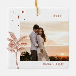 Ornamento De Cerâmica Bohemian Beach Palm Tree Foto Cerâmica