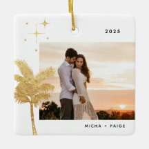 Bohemian Beach Palm Tree Foto Cerâmica