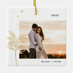 Ornamento De Cerâmica Bohemian Beach Palm Tree Foto Cerâmica