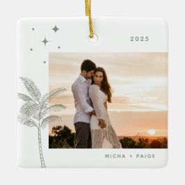 Ornamento De Cerâmica Bohemian Beach Palm Tree Foto Cerâmica