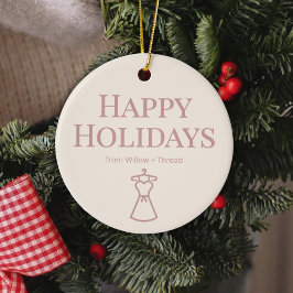 Ornamento De Cerâmica Boho Neutral Logo Ornament for Boutiques