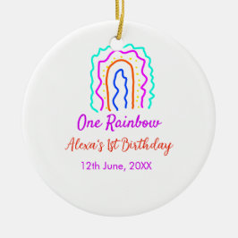 Ornamento De Cerâmica Boho Rainbow, um aniversário de crianças brilhante