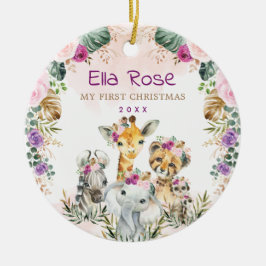 Ornamento De Cerâmica Boho Selgle Safari Animais Selvagens Baby 1rua Nat