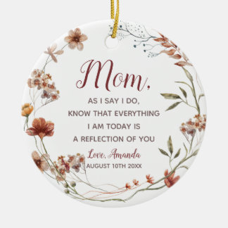 Ornamento De Cerâmica Boho Wildflower Mãe da Noiva
