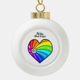 Ornamento De Cerâmica Bola All You Need is Love