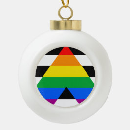 Ornamento De Cerâmica Bola Bandeira Aliada LGBTQ+