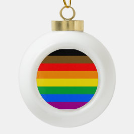 Ornamento De Cerâmica Bola Bandeira do Orgulho Arco-íris da Filadélfia