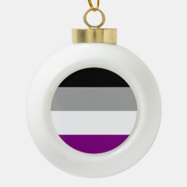 Ornamento De Cerâmica Bola Bandeira do Orgulho Assexual