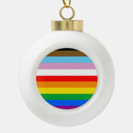 ORNAMENTO DE CERÂMICA BOLA BANDEIRA DO ORGULHO INCLUSIVA LGBTQ+