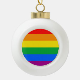 Ornamento De Cerâmica Bola Bandeira do Orgulho LGBTQ+ Arco-íris