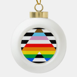 Ornamento De Cerâmica Bola Bandeira do Orgulho Progresso Aliado