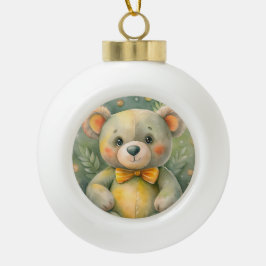 Ornamento De Cerâmica Bola Blue Winter with Deers