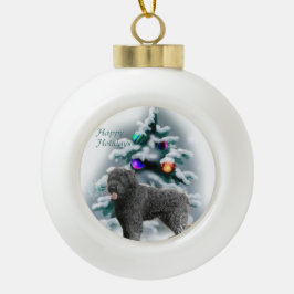 Ornamento De Cerâmica Bola Bouvier des Flandres Natal