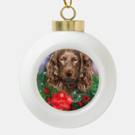 Ornamento De Cerâmica Bola Boykin Spaniel Natal