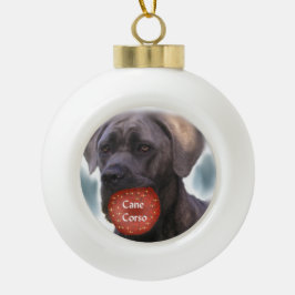 Ornamento De Cerâmica Bola Cane Corso Christmas