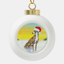 Ornamento De Cerâmica Bola christmas greyhound