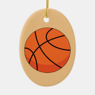 Ornamento De Cerâmica Bola de Basquete de Cartoon