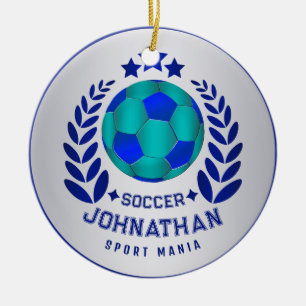 Ornamento De Cerâmica Bola de Futebol Crista   Presentes para Fã de Espo