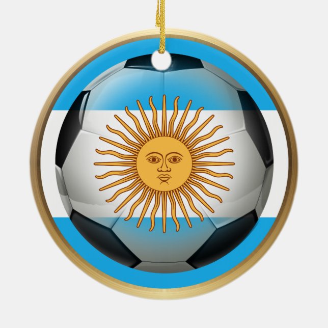 Ornamento De Cerâmica Bola de Futebol da Argentina (Traseira)
