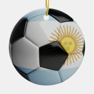 Ornamento De Cerâmica Bola de futebol da bandeira de Argentina