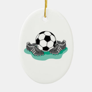 Ornamento De Cerâmica bola de futebol e design de vetor de clave