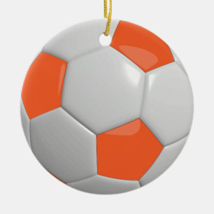 Ornamento De Cerâmica Bola de futebol Laranja