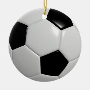 Ornamento De Cerâmica Bola de futebol Preto