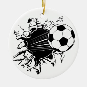 Ornamento De Cerâmica Bola de futebol que rebenta para fora