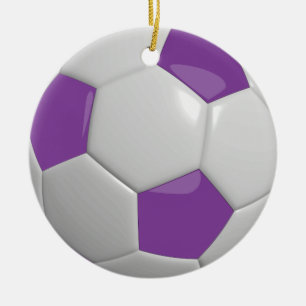 Ornamento De Cerâmica Bola de futebol   Roxo
