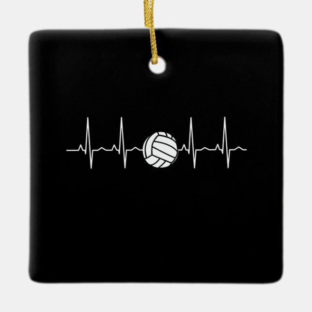 Ornamento De Cerâmica Bola de Voleibol (Frente)