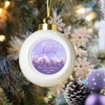 Deixe Nevar Floresta de Neve Roxa Feliz Natal