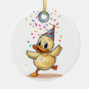 Ornamento De Cerâmica Bola Disco com Confetti