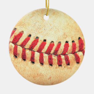Ornamento De Cerâmica Bola do basebol do vintage