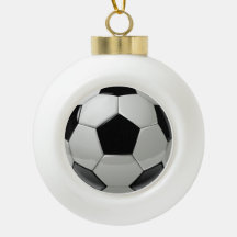 Enfeite de Natal de Cerâmica Bola de Futebol