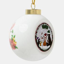 Ornamento De Cerâmica Bola Enfeite de Natal Fig & Friends