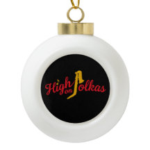 Enfeite Moldado com Floco de Neve High on Polkas