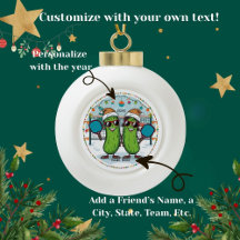Enfeites de natal Pickleball Personalizado 2025