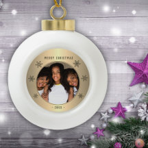 Foto da Família Festiva de Flocos de Neve Metálico