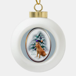 Ornamento De Cerâmica Bola Irish Terrier Christmas