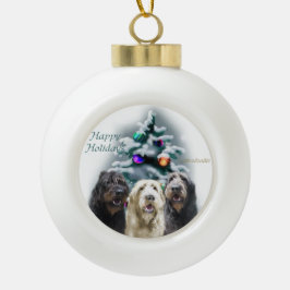 Ornamento De Cerâmica Bola Labradoodle Christmas