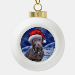 Ornamento De Cerâmica Bola Labrador Retriever Christmas