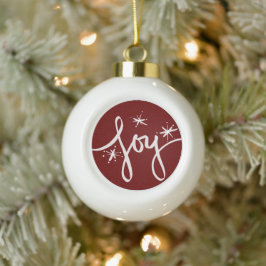 Ornamento De Cerâmica Bola Letras de Feliz Natal Alegria Flocos de Neve Desen