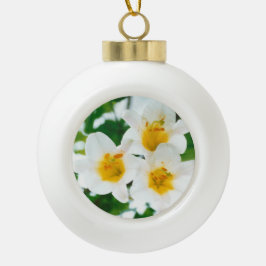 Ornamento De Cerâmica Bola Lindos lírios brancos - Candidato Lilium