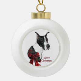 Ornamento De Cerâmica Bola Mantle Great Dane Christmas