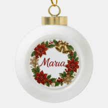 María Christmas Name Ceramic Ornament